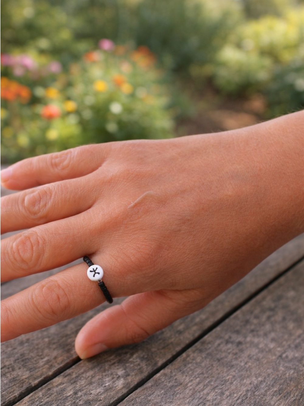 Pisces Energy Beaded Ring – Minimalist Boho Zodiac Jewelry – Handmade Stackable